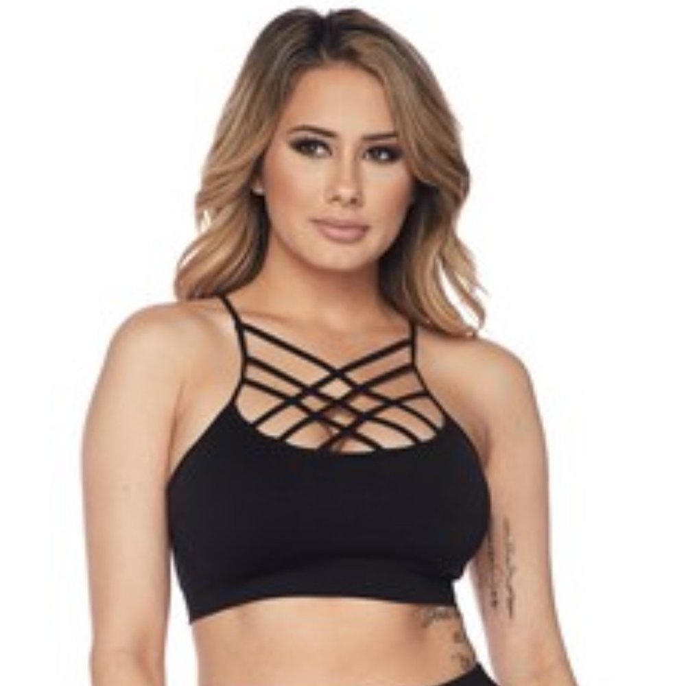 Caged Neck Sports Bra